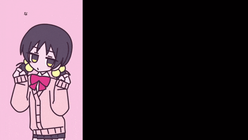 a drawing of a girl with pigtails and a bow tie