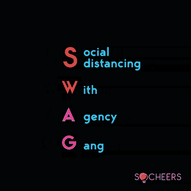 a black background with the words social distancing swag ith gency ang on it