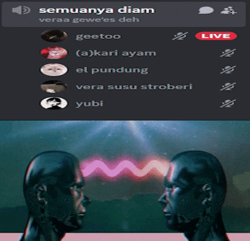 a screenshot of a discord chat with the words " semuanya diam " on the top