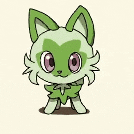 a drawing of a green rabbit with wings and a purple eye .