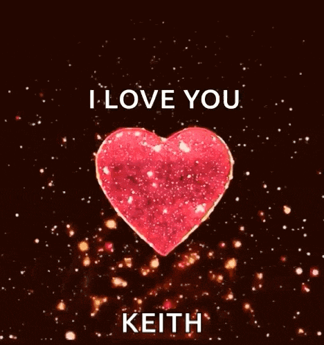 a red heart with the words i love you keith