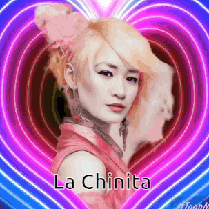a picture of a woman with the name la chinita written on it
