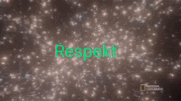 the word respekt is displayed in green on a galaxy background