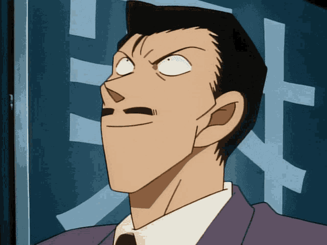 a close up of a man 's face with white eyes
