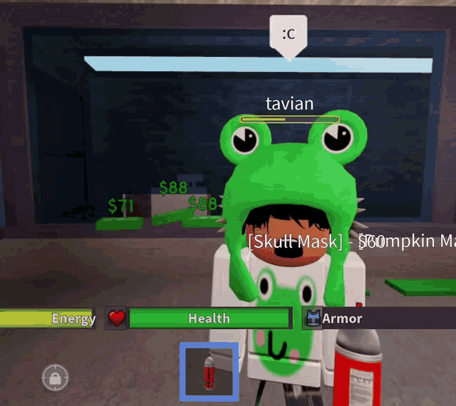 a person wearing a green frog hat is playing a video game called travian