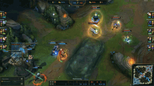 a league of legends game is being played and the score is 22 14