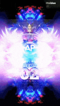 a purple and blue poster that says ap