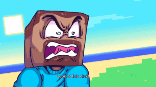 a cartoon drawing of a minecraft character with the words look at this dick