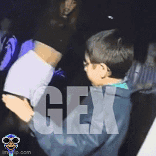 a picture of a boy with the word gex written on it