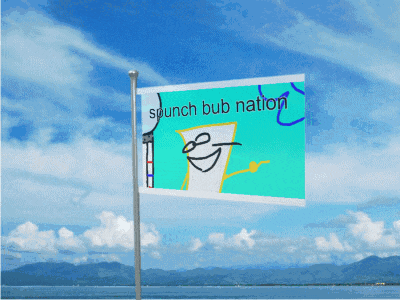 a flag that says " spunch bub nation " on it