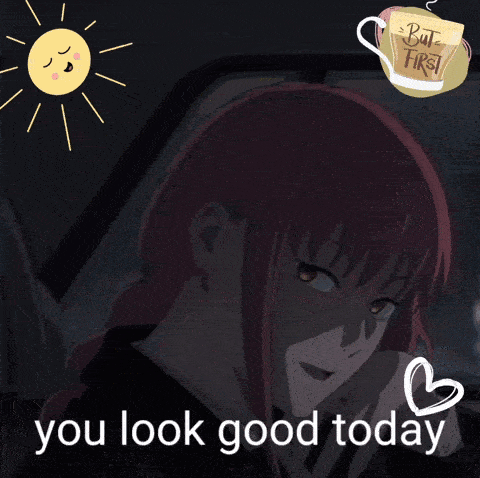 a picture of a girl with the words " have a great day "
