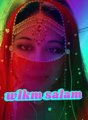 a woman with a veil on her face and the words tolkm salam on the bottom right