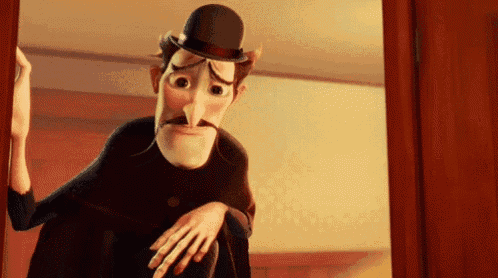 a cartoon character with a mustache and top hat