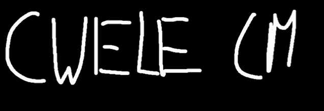 a black background with the word cuele cm written in white