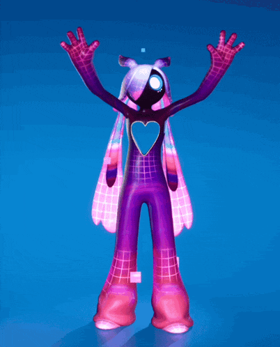 a cartoon character with a heart on his chest