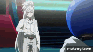 a man in a white suit is standing next to a blue balloon .