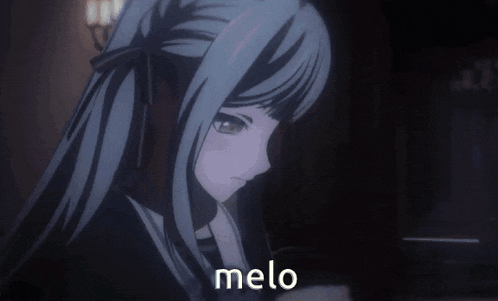 a picture of a girl with the word melo written below her