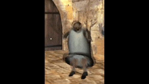 a man in a white shirt is standing in front of a stone wall in a video game .