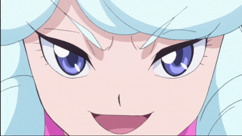 a close up of a girl with blue eyes