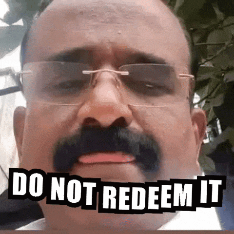a man with glasses and a mustache has the words do not redeem it above his face