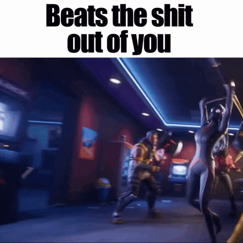 a poster that says beats the shit out of you on it