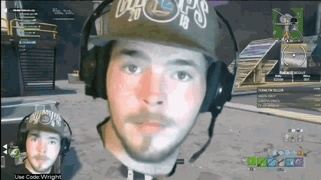 a video game screen shows a man wearing a hat that says ' lakers ' on it