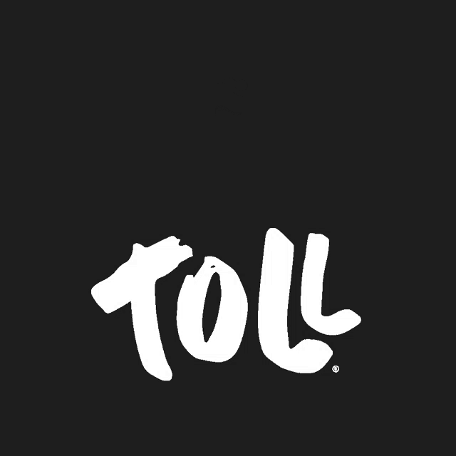 a black and white logo for cerveceria toll with a glass of beer