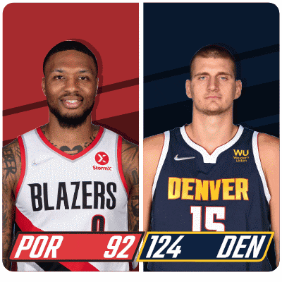 two basketball players from the blazers and the denver den