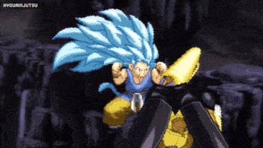 a pixel art of a person with blue hair and the words hyourinjutsu on the bottom right