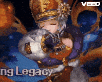 a cartoon of a woman holding a pumpkin with the words " ng legacy " below her