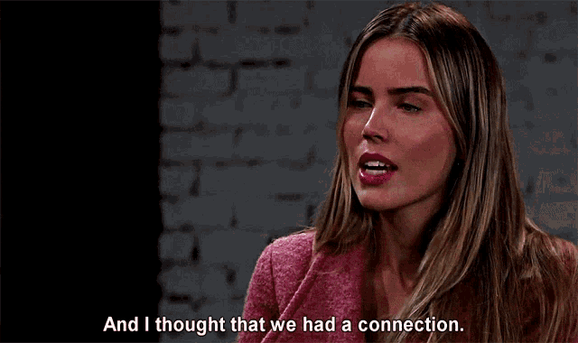 a woman in a pink jacket says " and i thought that we had a connection "