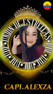 a picture of a woman with union de estrellas in the center