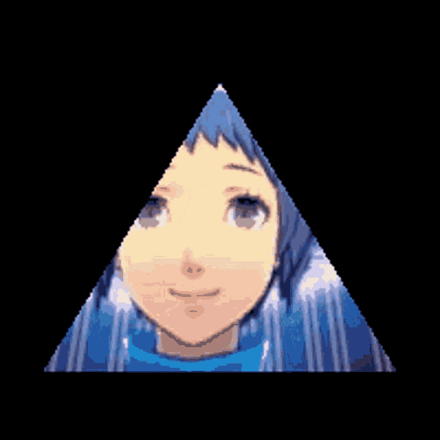 a pyramid with a picture of a girl on it
