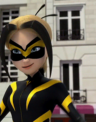 a cartoon character in a black and yellow costume