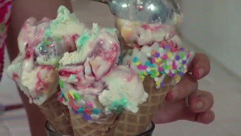 Tie-dye Rainbow Ice Cream GIF - Rainbow Icecream Dessert GIFs