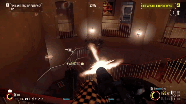 a screenshot of a video game that says ' find and secure evidence ' on the top left