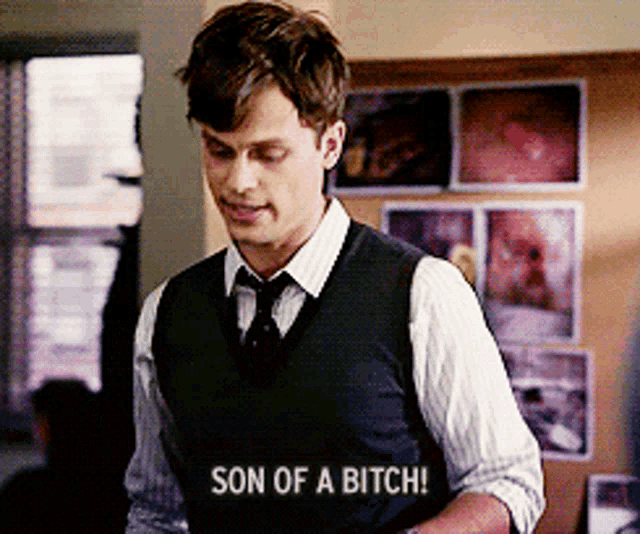 a man says son of a bitch while wearing a vest