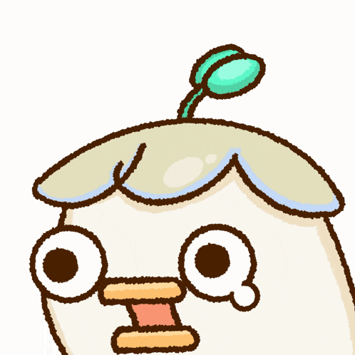 a cartoon drawing of a plant with a flower on its head