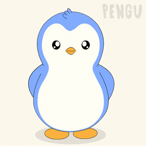 a penguin is holding a pocket watch and the words it 's time are below it