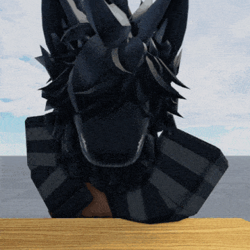 a 3d model of a person 's head is sitting on a wooden table in front of a cloudy sky