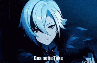 a picture of a girl with the words boa noite fake