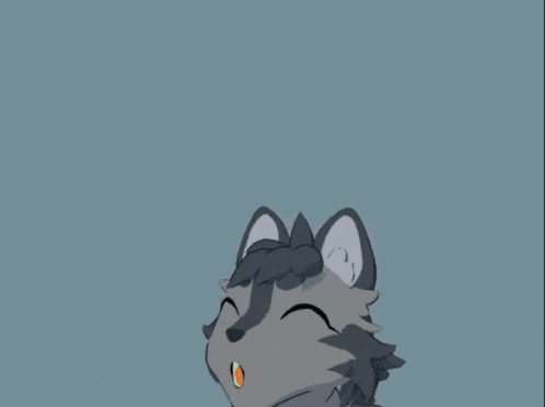 a cartoon of a wolf holding a waffle in its paws