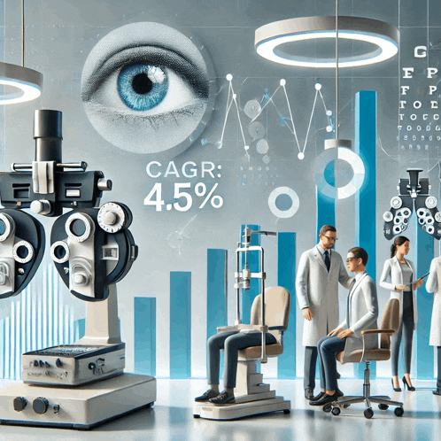 an ophthalmologist examines a patient 's eye and says cagr 4.5 % on the wall