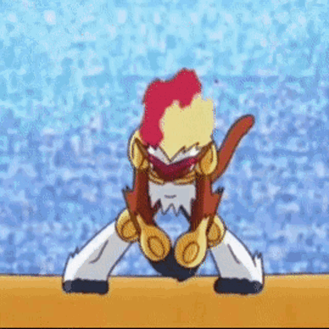 a cartoon of a monkey with a red and yellow head