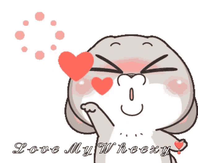 a cartoon of a rabbit blowing a kiss with the words " love my wreexy " below it