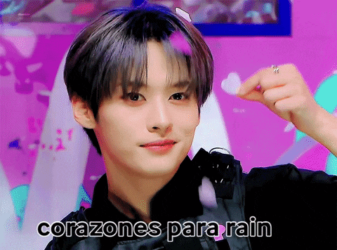 a close up of a person 's face with the words " corazones para rain " written on the bottom
