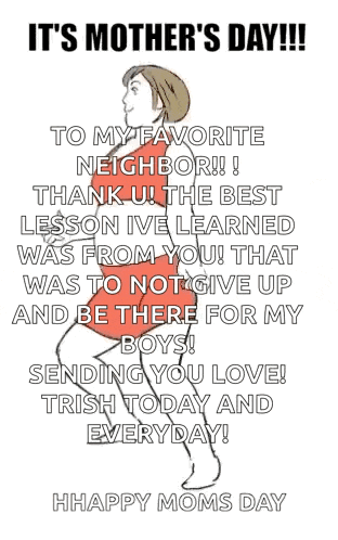 a greeting card for mother 's day with a picture of a woman carrying a child