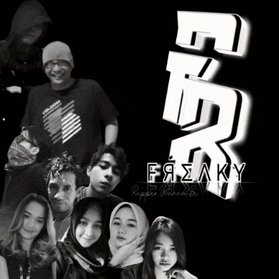 a black and white photo of a group of people with the word freaky in the middle