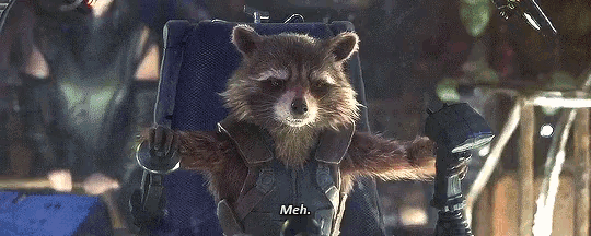 a raccoon is sitting in a chair and talking to a man .