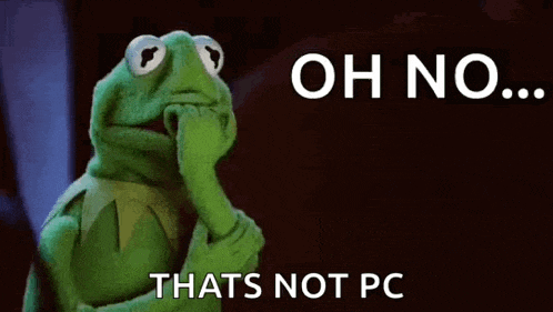 kermit the frog is thinking and covering his mouth with his hand while holding his hand to his chin .